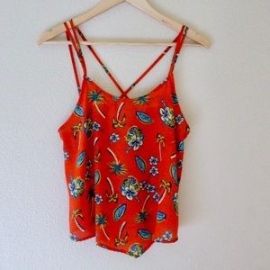 Freebird Red Tropical Top